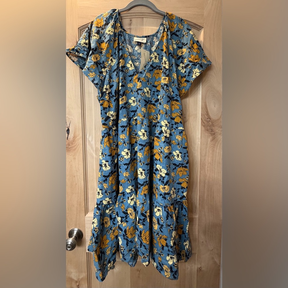 Universal Thread Dress - Blue and Yellow Floral